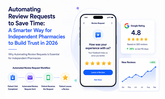 Automating review requests for independent pharmacies