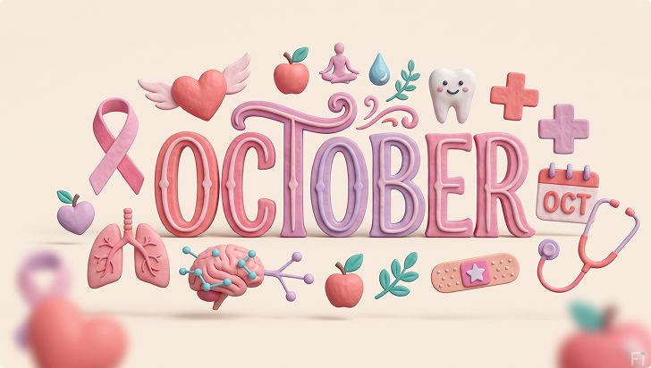 October Health Awareness Days 2026 month-long observances