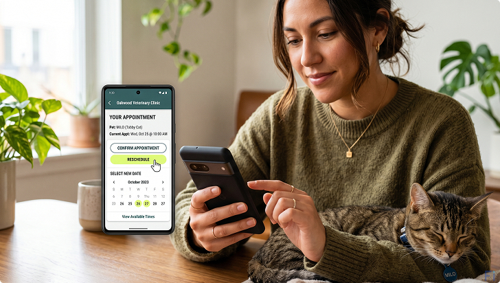 Easy appointment confirmation and rescheduling for pet owners