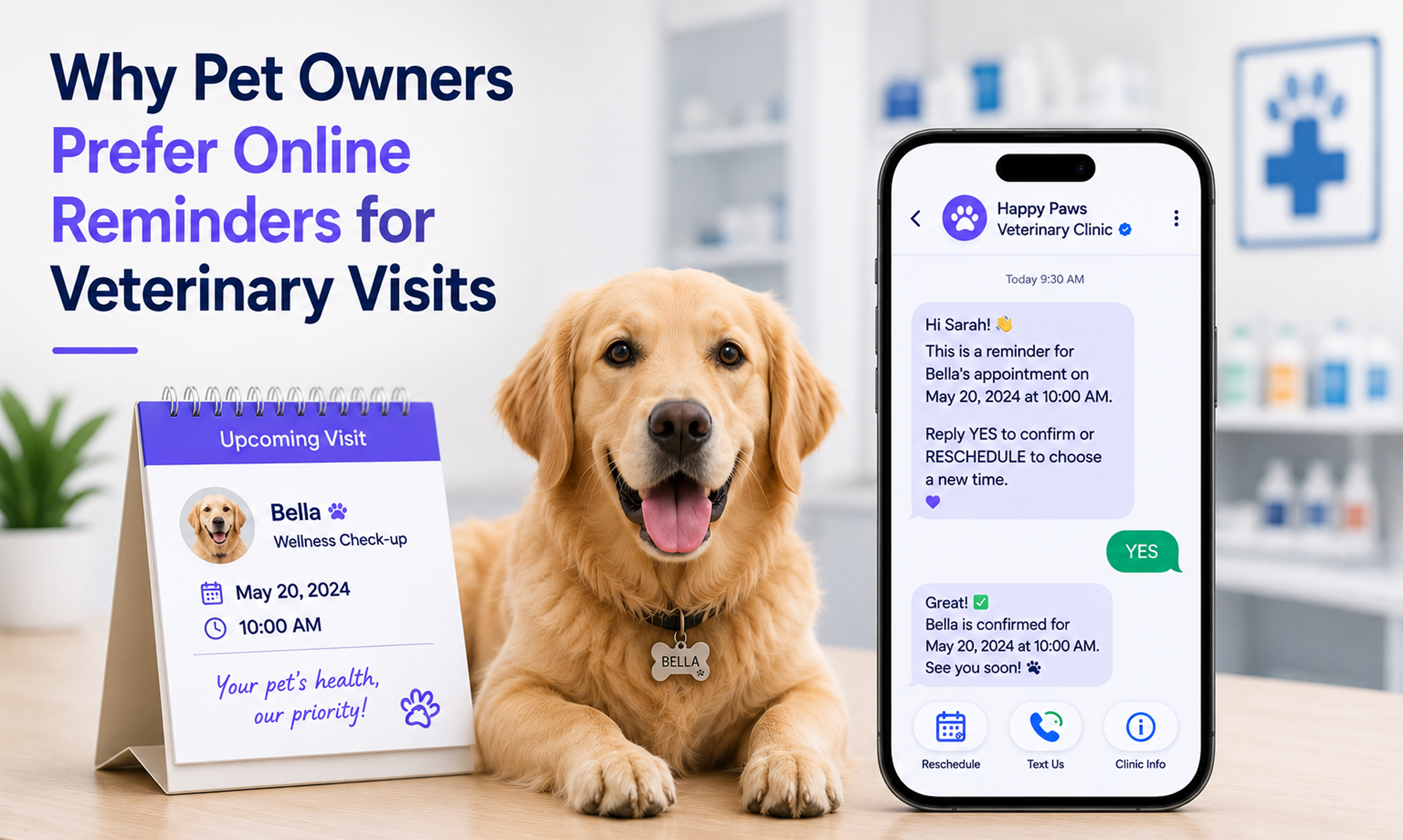 Why pet owners prefer online reminders for veterinary visits